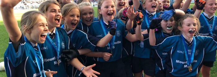 'MAMJS are so proud of our GAA Team which won the Cumann Na MBunscol, Corn Na Laoch Dublin League at an exciting final match played in Croke Park on Monday. Well done Girls!'